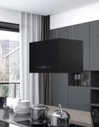 vidaXL Висящ аспиратор остров LCD сензор 55 см прахово покрита стомана