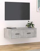vidaXL Висящ шкаф бетонно сив 80x36x25 см инженерно дърво
