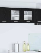 vidaXL Висящ шкаф Черен дъб и бяло 80 x 31 x 40 см Инженерна дървесина