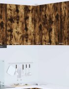 vidaXL Висящ шкаф Димящ дъб и бяло 57 x 57 x 80 см Инженерна дървесина