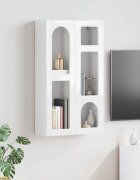 vidaXL Висящ шкаф ELST Бял гланц 59 x 20 x 100 см Инженерна дървесина