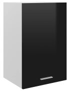 vidaXL Висящ шкаф Lyon черен гланц 395x31x60 см инженерно дърво