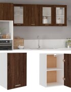 vidaXL Висящ шкаф "Lyon" кафяв дъб 395x31x60 см инженерно дърво
