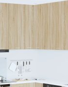 vidaXL Висящ шкаф Сонома дъб и бяло 57 x 57 x 100 см