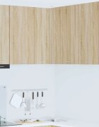 vidaXL Висящ шкаф Сонома дъб и бяло 57 x 57 x 80 см