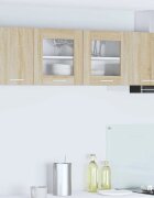 vidaXL Висящ шкаф Сонома дъб и бяло 80 x 31 x 40 см