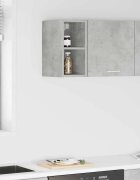 vidaXL Висящ шкаф Циментено сиво 20 x 295 x 40 см Инженерна дървесина