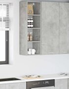 vidaXL Висящ шкаф Циментено сиво 30 x 295 x 100 см