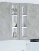 vidaXL Висящ шкаф Циментено сиво 60 x 31 x 100 см Инженерна дървесина