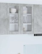 vidaXL Висящ шкаф Циментено сиво 80 x 31 x 80 см Инженерна дървесина
