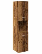 vidaXL Висящ шкаф за баня старо дърво 30x30x130 см инженерно дърво