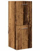 vidaXL Висящ шкаф за баня старо дърво 30x30x80 см инженерно дърво