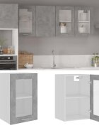 vidaXL Висящ стъклен шкаф "Lyon" бетонно сив 40x31x60 см инженерно дърво