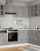 vidaXL Висящ стъклен шкаф "Lyon" бетонно сив 60x31x60 см инженерно дърво