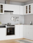 vidaXL Висящ стъклен шкаф "Lyon" бял 60x31x60 см инженерно дърво