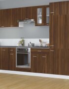 vidaXL Висящ стъклен шкаф "Lyon" кафяв дъб 60x31x60 см инженерно дърво