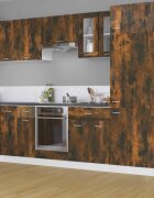vidaXL Висящ стъклен шкаф "Lyon" опушен дъб 60x31x60 см инженерно дърво