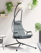 vidaXL Висящ стол яйце Стомана 94 x 107 x 1965 см Антрацит