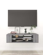 vidaXL Висящ ТВ шкаф сив сонома 100x30x265 см инженерно дърво