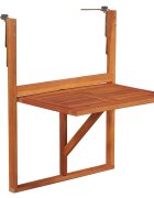 vidaXL Висяща балконска маса 645x44x80 см акациево дърво масив