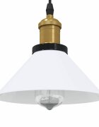 vidaXL Висяща лампа Регулируема височина E27 Бял гланц Ø 22 cm Метал