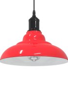 vidaXL Висяща лампа Регулируема височина E27 Червен гланц Ø 31 cm