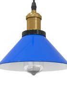 vidaXL Висяща лампа Регулируема височина E27 Гланц Тъмно синьо Ø 22 cm