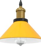 vidaXL Висяща лампа Регулируема височина E27 Жълт гланц Ø 22 cm метал