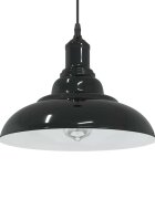 vidaXL Висяща лампа с регулируема височина E27 гланцово черна Ø 31 см метална