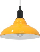 vidaXL Висяща лампа с регулируема височина E27 Жълт гланц Ø 31 cm