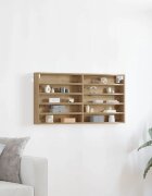 vidaXL Витрина Монтиране на стена Дъб 100 x 85 x 50 cm