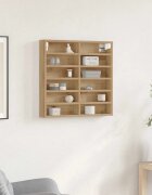 vidaXL Витрина Монтиране на стена Дъб 60 x 85 x 58 см