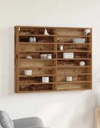 vidaXL Витрина Монтиране на стена Старо дърво 100 x 85 x 75 cm