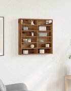 vidaXL Витрина Монтиране на стена Старо дърво 60 x 85 x 58 см