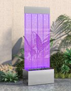 vidaXL Водна колона с мехурчета с RGB LED стомана и акрил 110 см