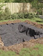 vidaXL Водоемен филц 1 x 50 m Полиестър и памук Сиво