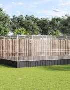 vidaXL Волиера с удължение сребриста 1246x414x212 см стомана