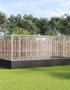 vidaXL Волиера с удължение сребриста 518x307x212 см стомана