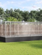 vidaXL Волиера с удължение сребриста 725x307x212 см стомана