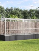 vidaXL Волиера с удължение сребриста 832x207x212 см стомана