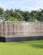 vidaXL Волиера с удължение сребриста 932x307x212 см стомана