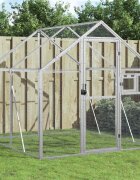 vidaXL Волиера сребриста 179x2x185 м алуминий