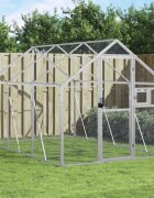 vidaXL Волиера сребриста 179x3x185 м алуминий