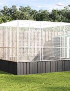 vidaXL Волиера сребриста 311x307x212 см стомана
