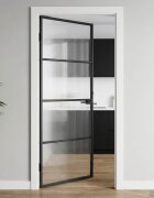 vidaXL Врата за дом 76 x 2015 x 35 см Алуминий и закалено стъкло