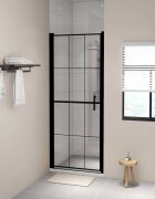 vidaXL Врата за душ закалено стъкло 91x195 см черна