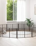 vidaXL Врата за кучета 10 бр. Черно 100 x 60 cm Поцинкована стомана