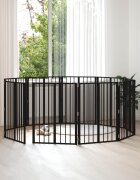 vidaXL Врата за кучета 10 бр. Черно 60 x 80 cm Поцинкована стомана