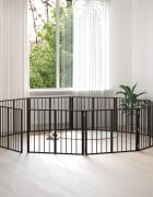 vidaXL Врата за кучета 10 бр. Черно 80 x 60 cm Поцинкована стомана