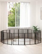 vidaXL Врата за кучета 12 бр. Черно 60 x 60 cm Поцинкована стомана